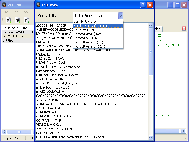 File View dialog on Win32