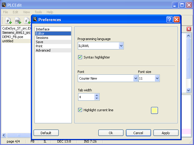 Preferences page editor on Win32
