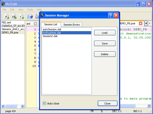 Session manager on Win32