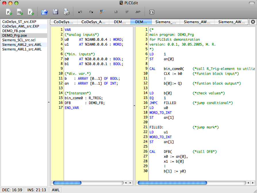 PLCEdit on Mac OS